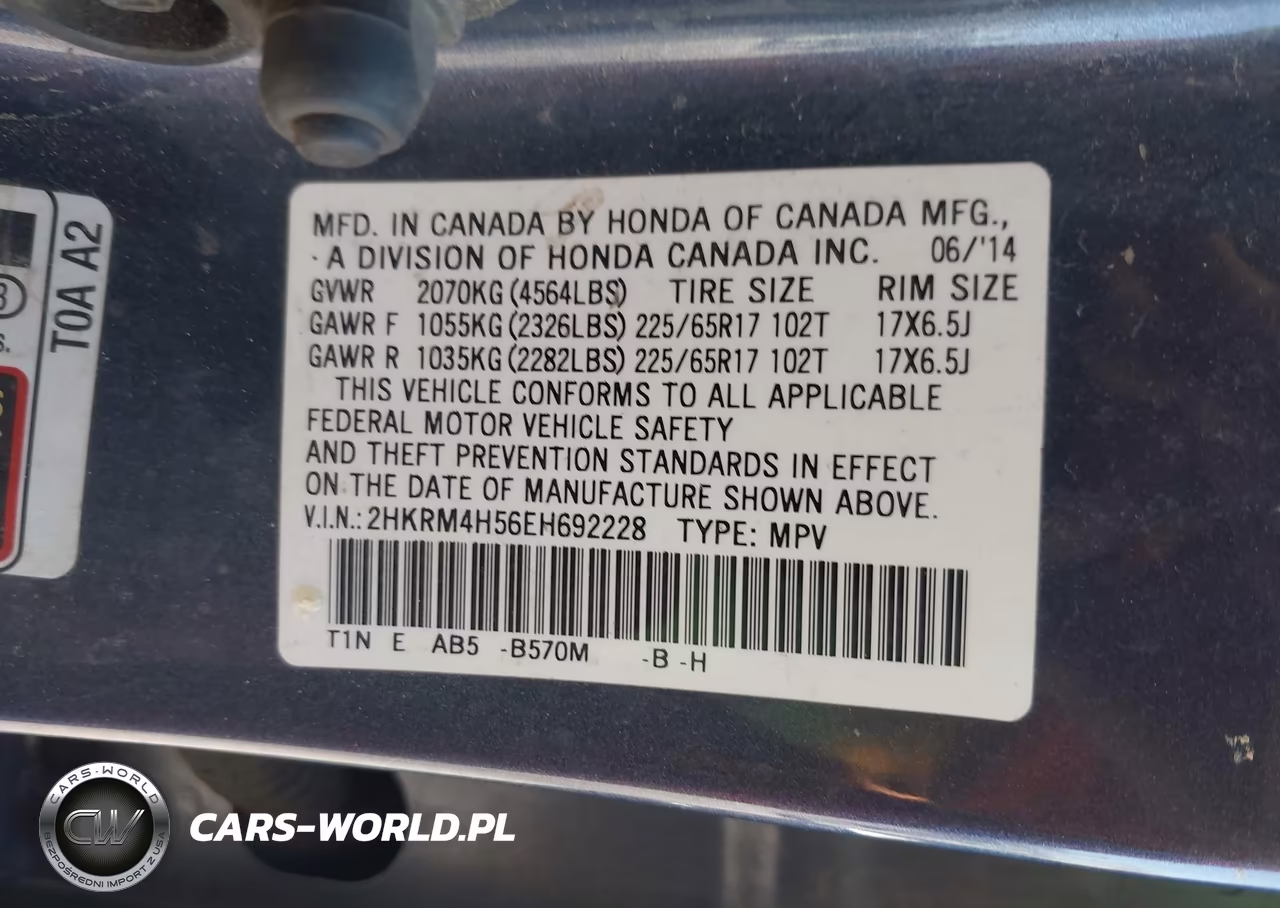 2014 Honda Cr-V Ex VIN:2HKRM4H56EH692228 - 9