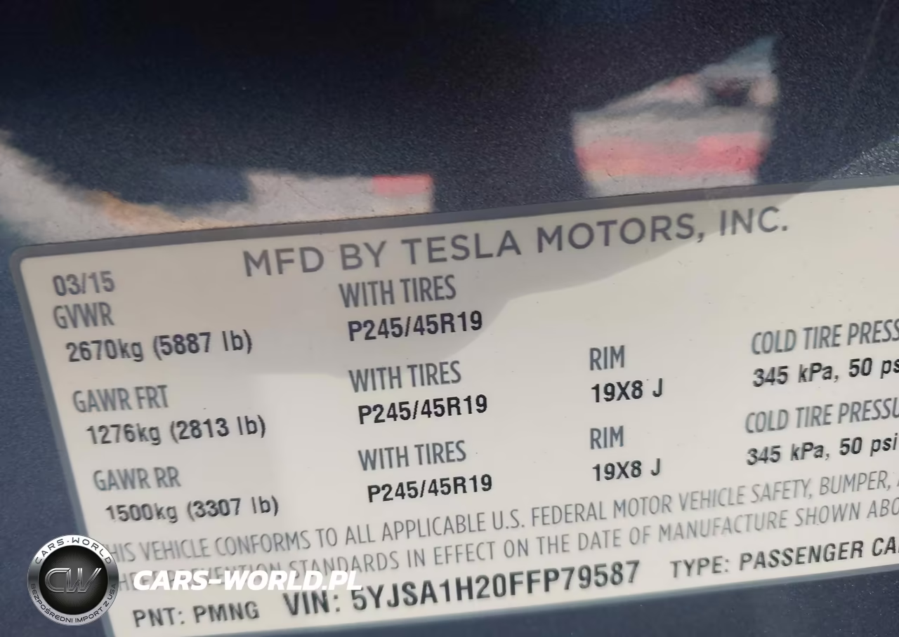 2015 Tesla Model S 70D-85D-P85D VIN:5YJSA1H20FFP79587 - 9
