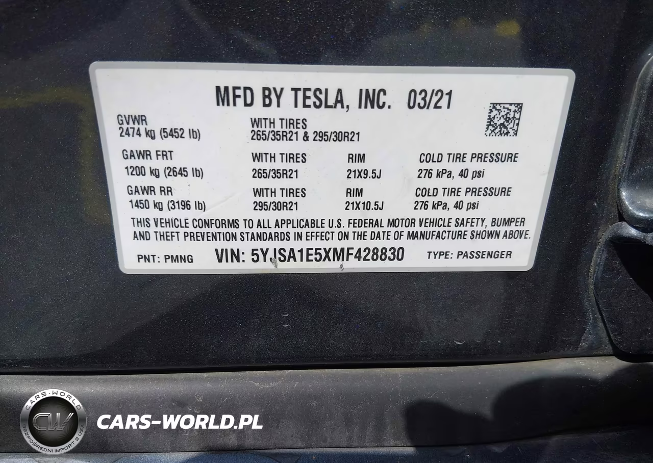 2021 Tesla Model S Long Range Dual Motor All-Wheel Drive VIN:5YJSA1E5XMF428830 - 9