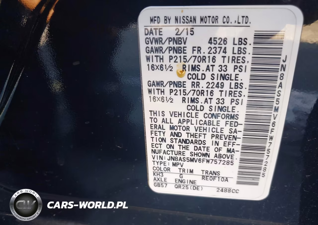 2015 Nissan Rogue Select S VIN:JN8AS5MV6FW757285 - 9