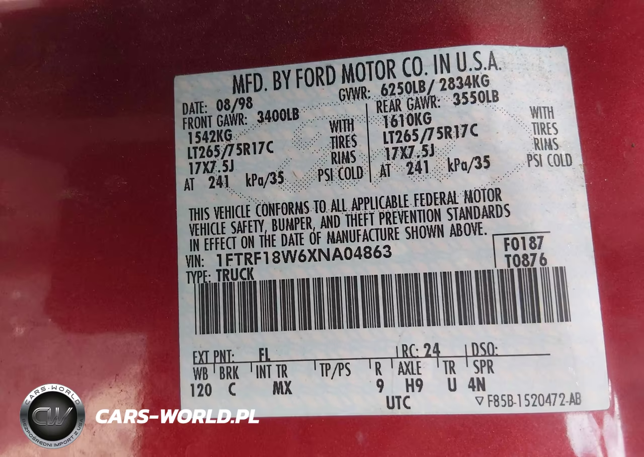 1999 Ford F-150 Lariat-Work Series-Xl-Xlt VIN:1FTRF18W6XNA04863 - 9