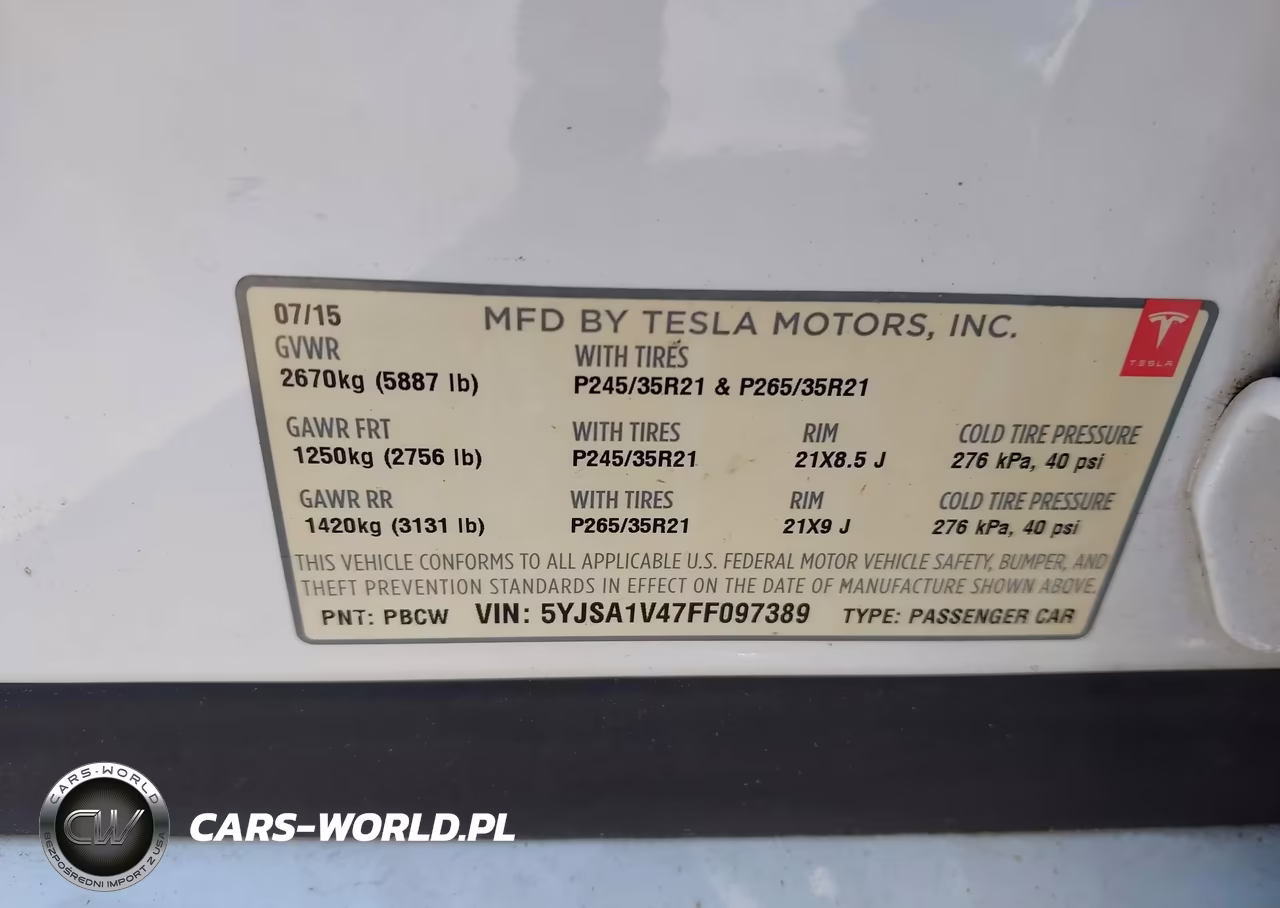 2015 Tesla Model S 85D-P85D VIN:5YJSA1V47FF097389 - 9