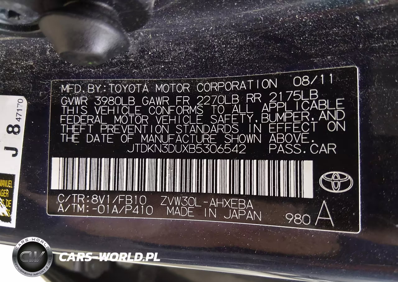 2011 Toyota Prius Three VIN:JTDKN3DUXB5306542 - 9