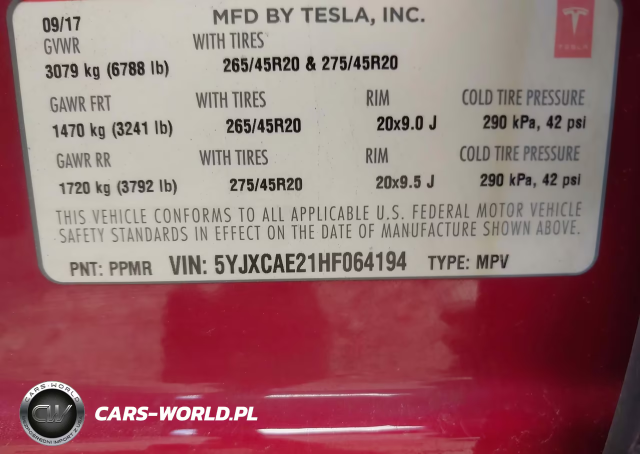 2017 Tesla Model X VIN:5YJXCAE21HF064194 - 9