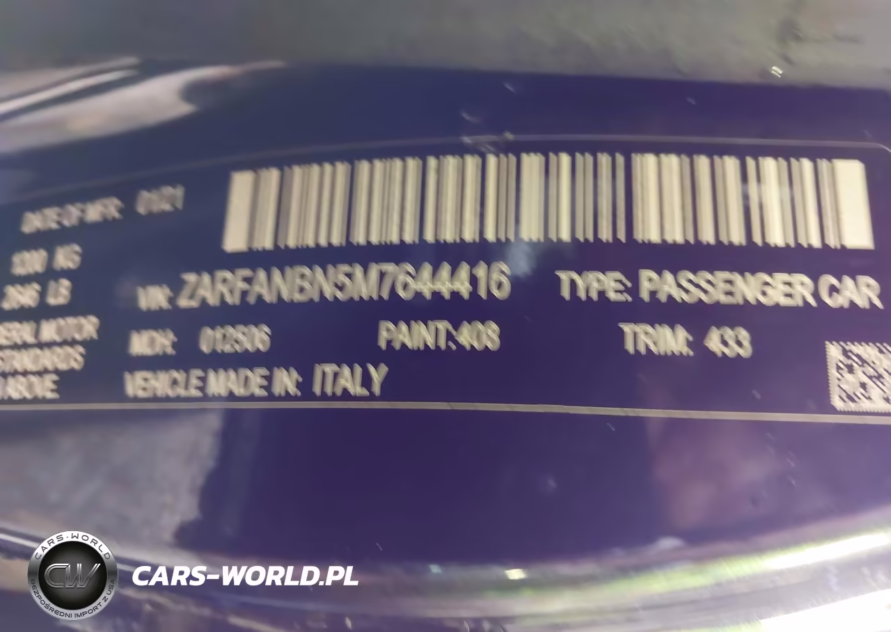 2021 Alfa Romeo Giulia Ti Awd VIN:ZARFANBN5M7644416 - 9