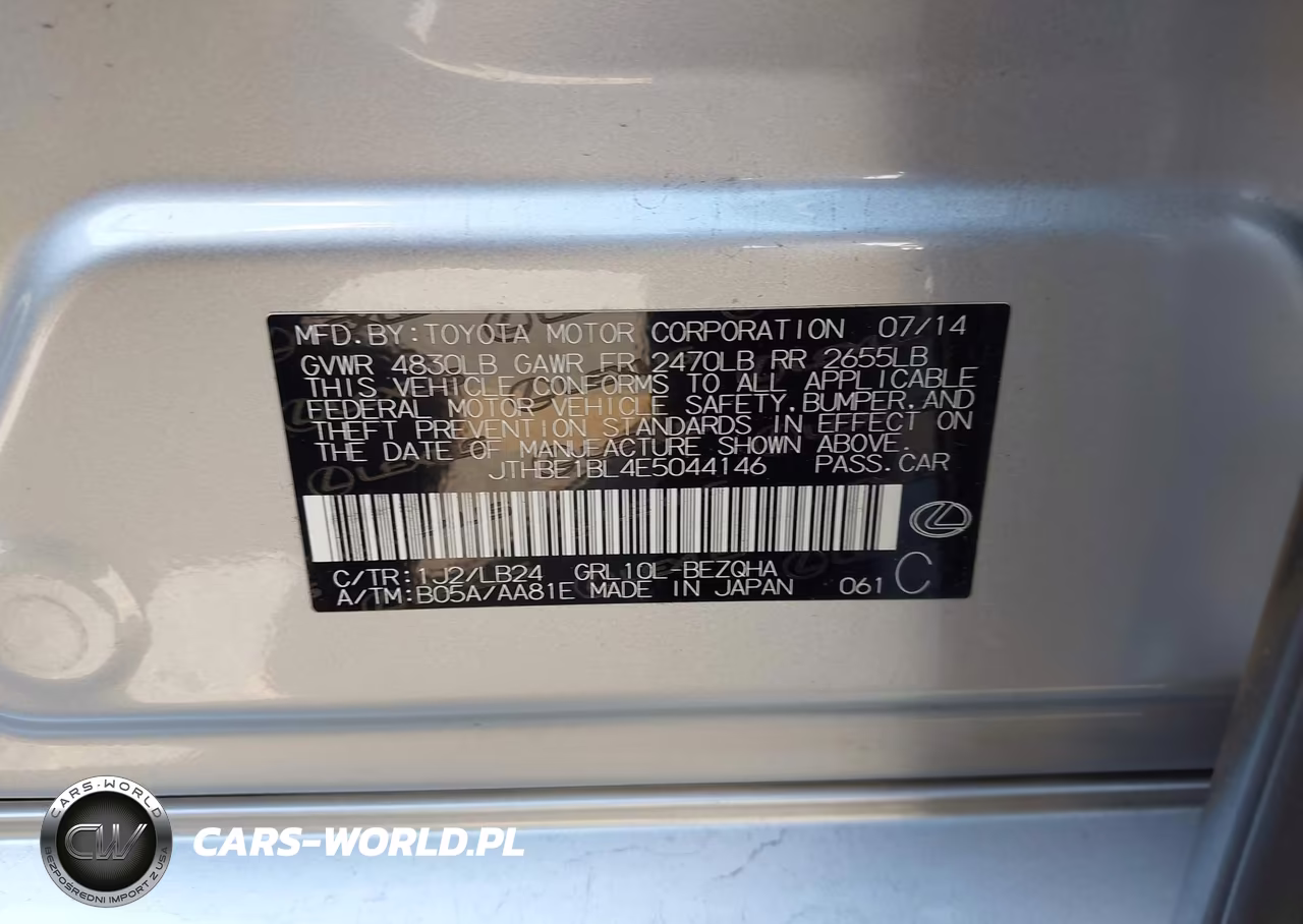2014 Lexus Gs 350 VIN:JTHBE1BL4E5044146 - 9