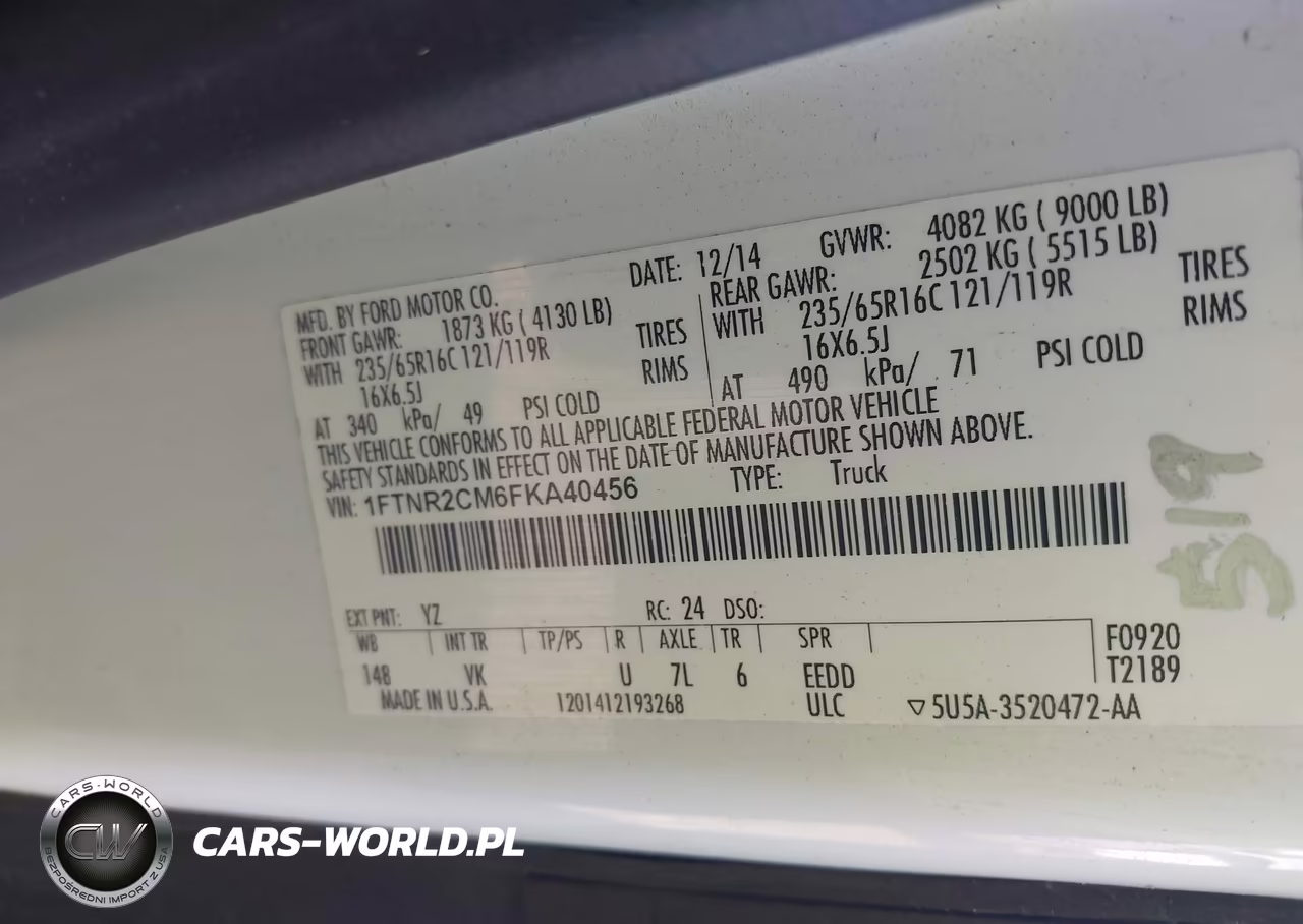 2015 Ford Transit-250 VIN:1FTNR2CM6FKA40456 - 9