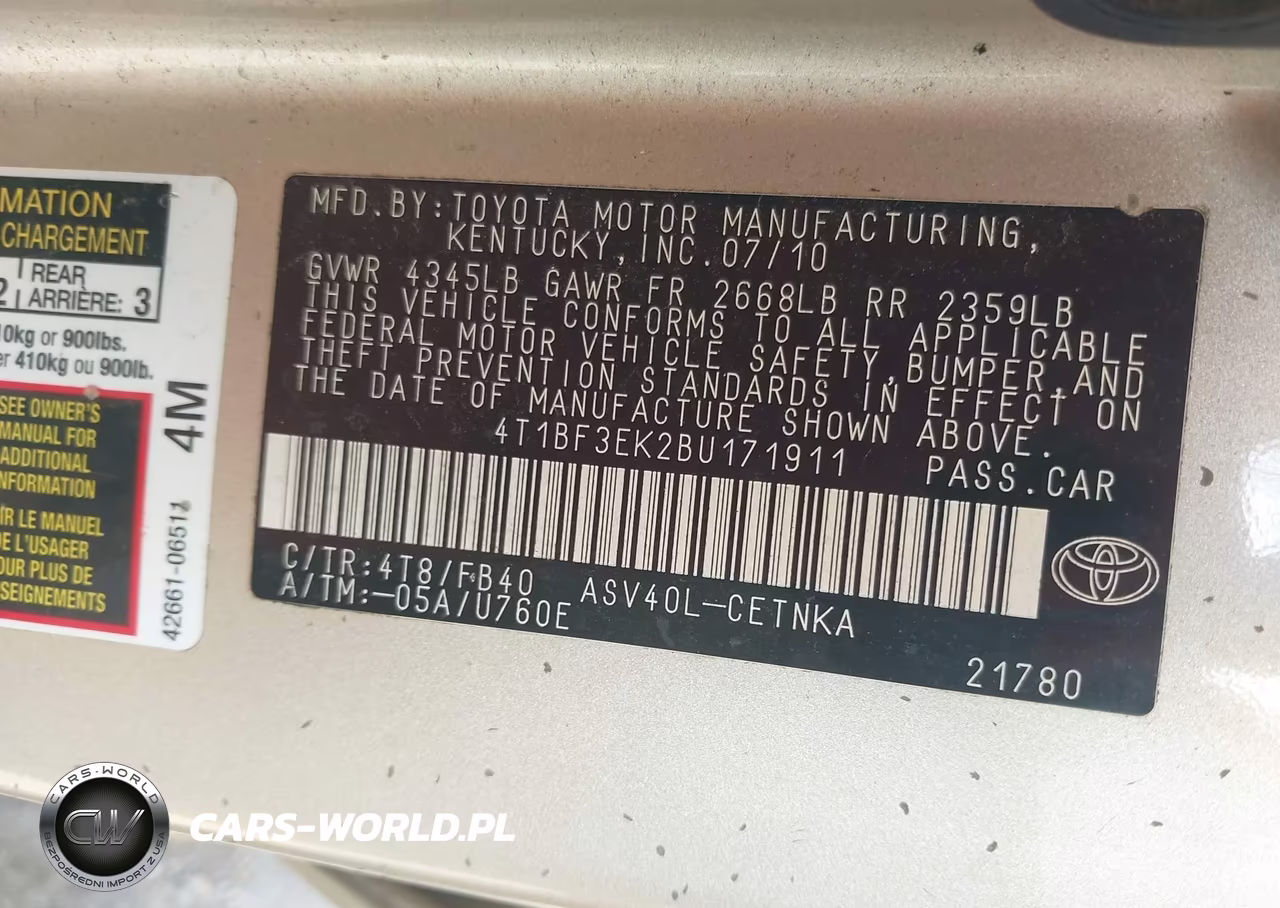 2011 Toyota Camry Le VIN:4T1BF3EK2BU171911 - 9