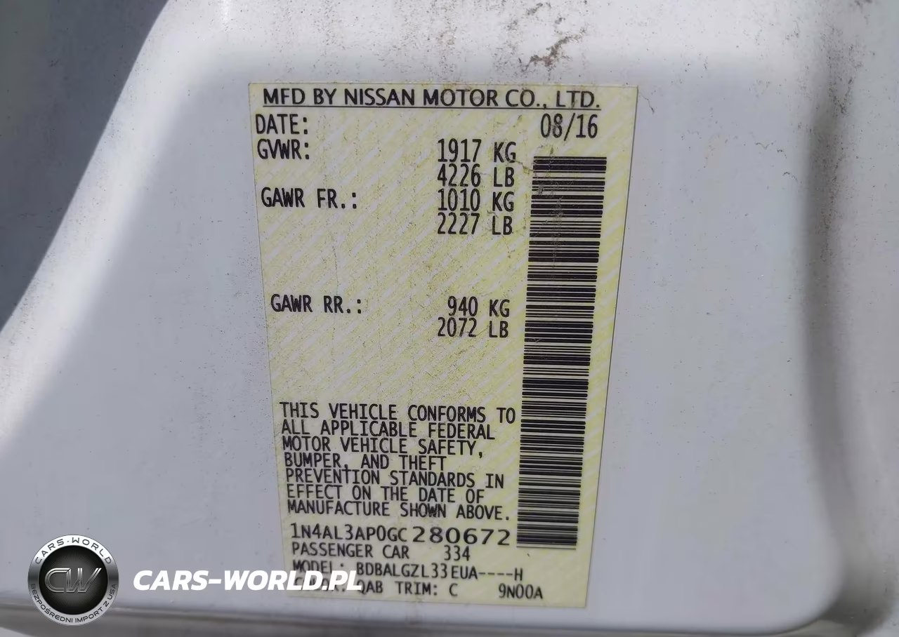 2016 Nissan Altima 2.5 S VIN:1N4AL3AP0GC280672 - 9