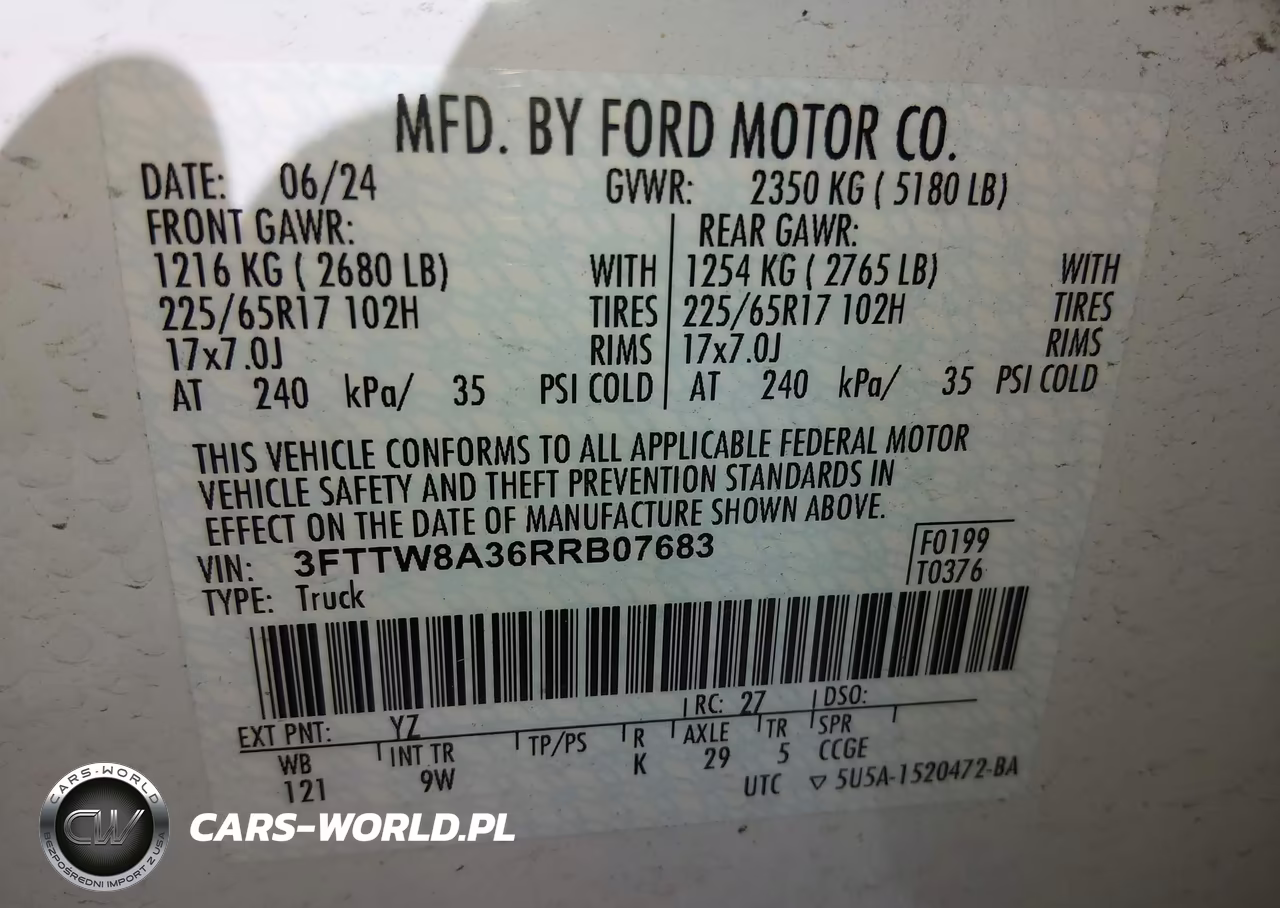 2024 Ford Maverick Xl VIN:3FTTW8A36RRB07683 - 9