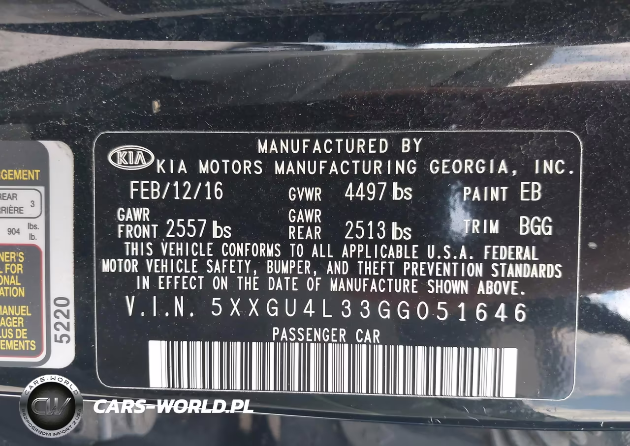 2016 Kia Optima Ex VIN:5XXGU4L33GG051646 - 9