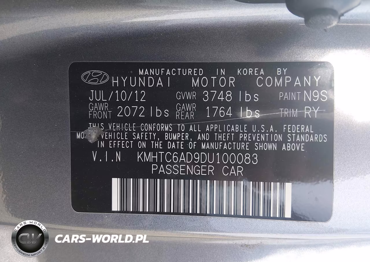 2013 Hyundai Veloster Base W-Black VIN:KMHTC6AD9DU100083 - 9