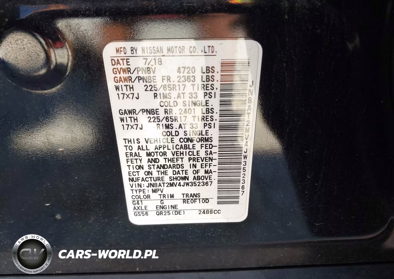 2018 Nissan Rogue Sv VIN:JN8AT2MV4JW352367 - 9