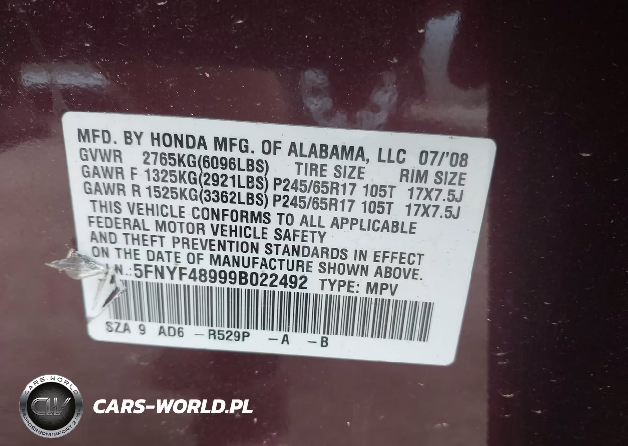 2009 Honda Pilot Touring VIN:5FNYF48999B022492 - 9