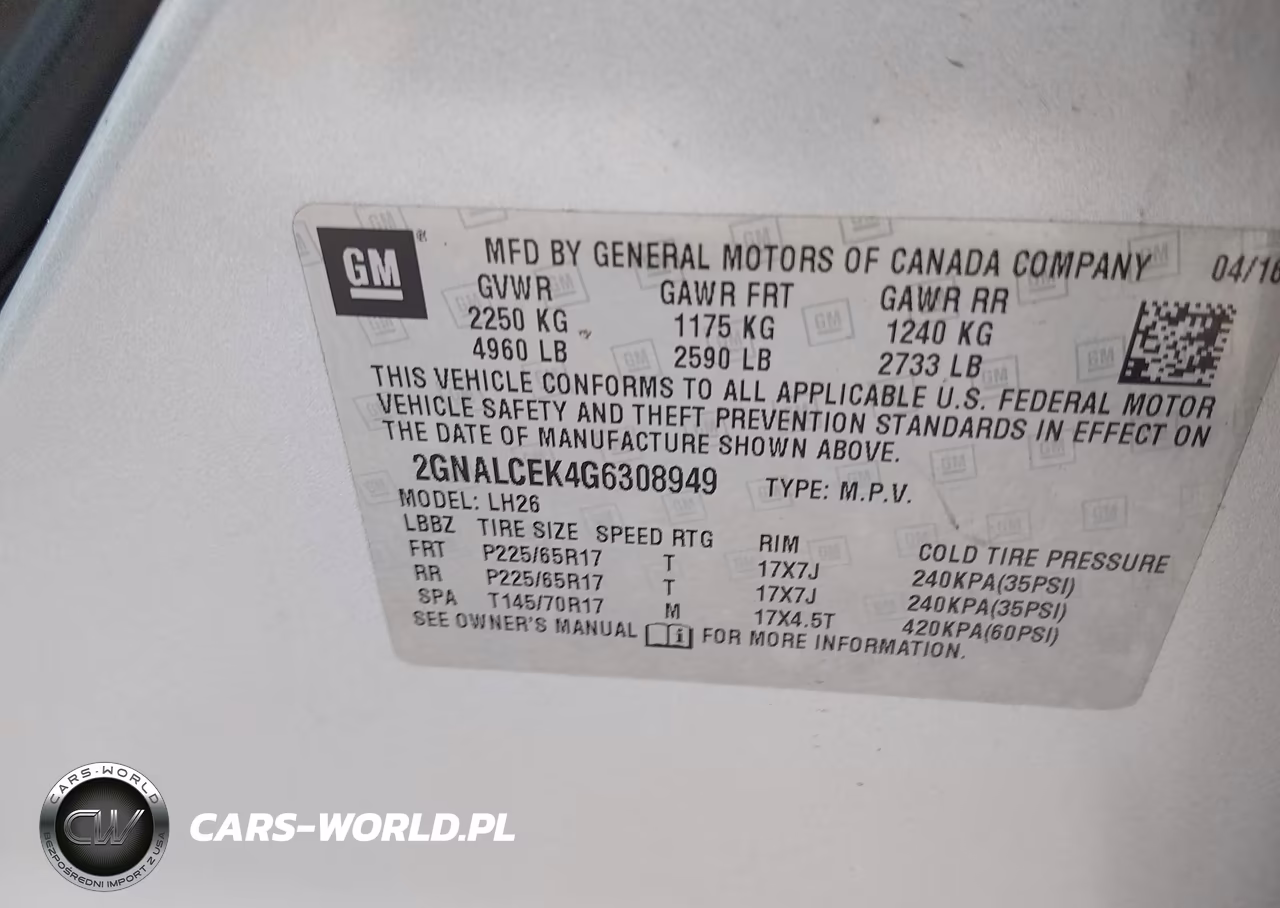2016 Chevrolet Equinox Lt VIN:2GNALCEK4G6308949 - 9