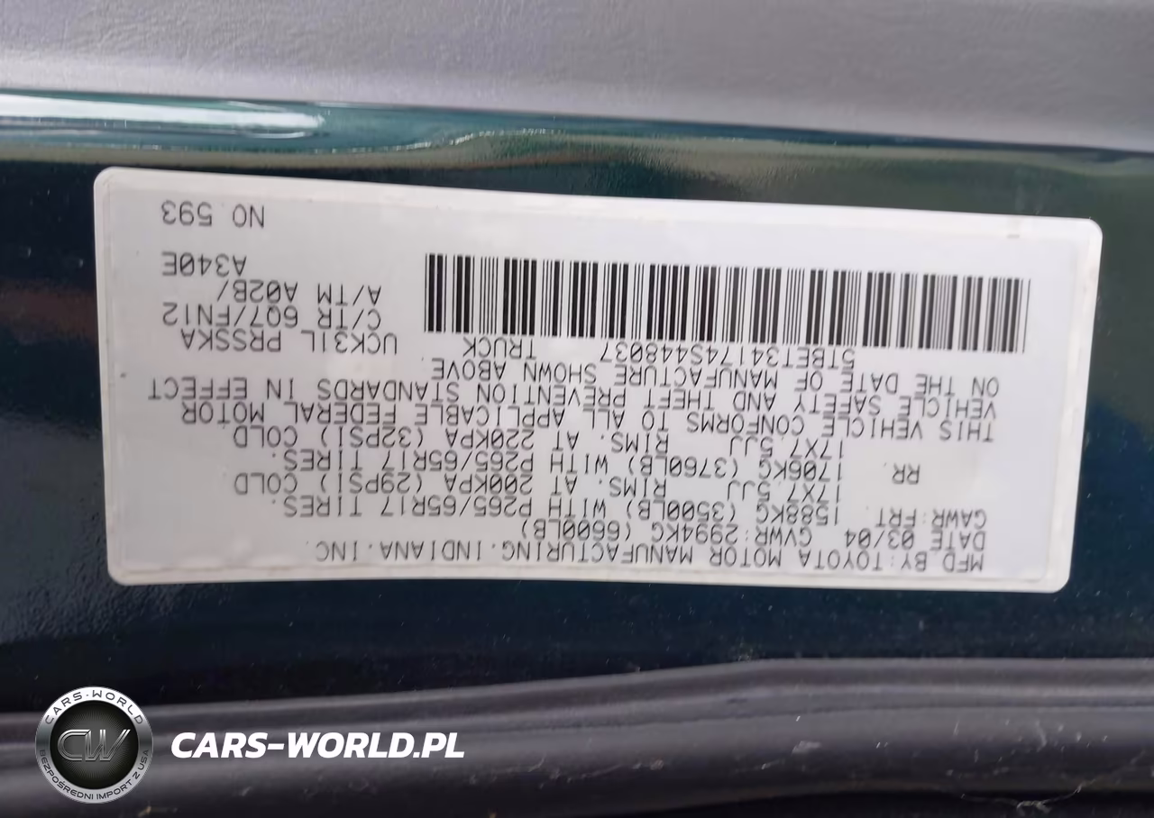 2004 Toyota Tundra Sr5 V8 VIN:5TBET34174S448037 - 9