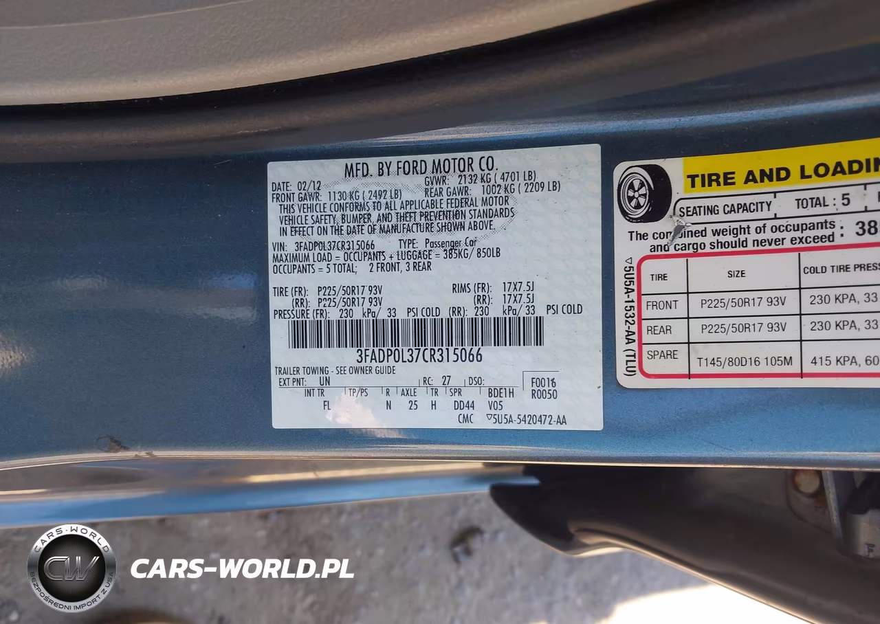 2012 Ford Fusion Hybrid VIN:3FADP0L37CR315066 - 9