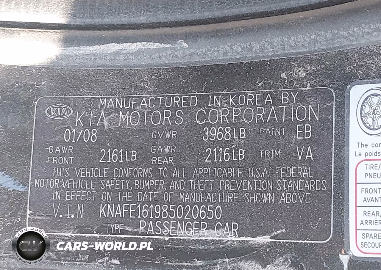 2008 Kia Spectra5 Sx VIN:KNAFE161985020650 - 9