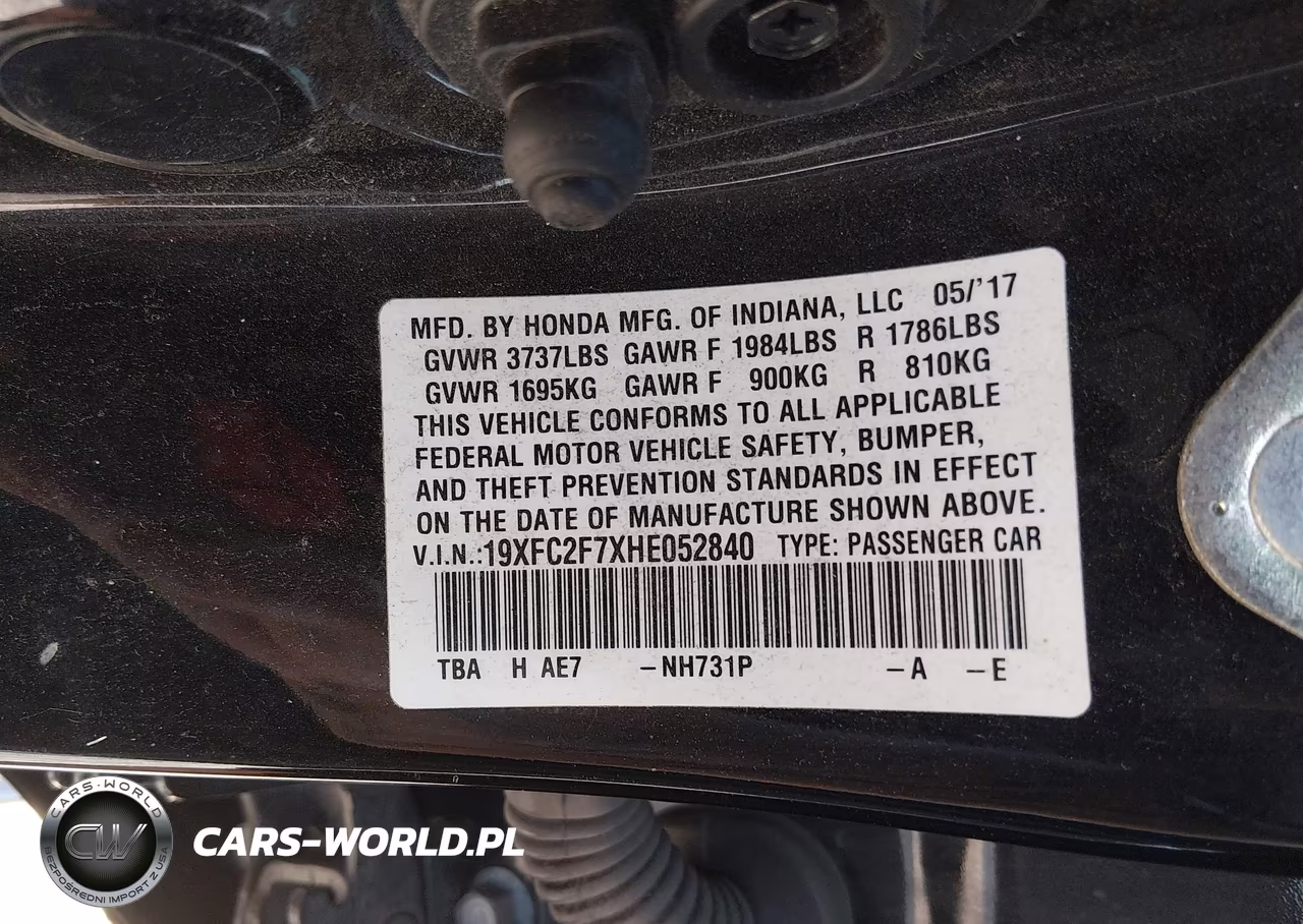 2017 Honda Civic Ex VIN:19XFC2F7XHE052840 - 9