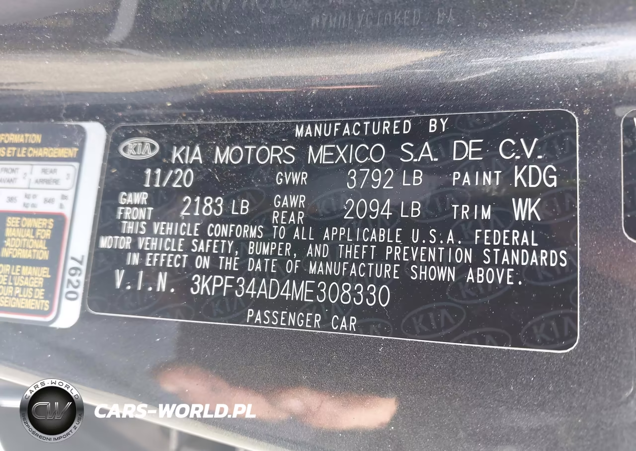 2021 Kia Forte Gt-Line VIN:3KPF34AD4ME308330 - 9