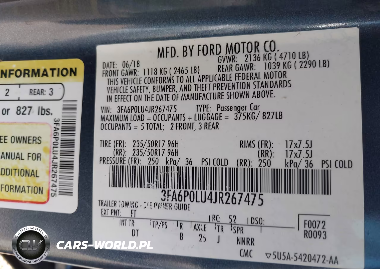 2018 Ford Fusion Hybrid Se VIN:3FA6P0LU4JR267475 - 9