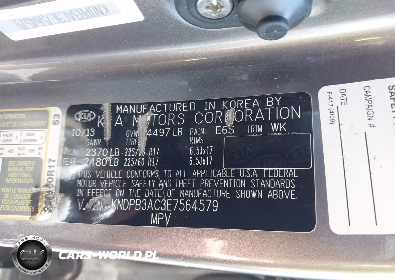 2014 Kia Sportage Lx VIN:KNDPB3AC3E7564579 - 9