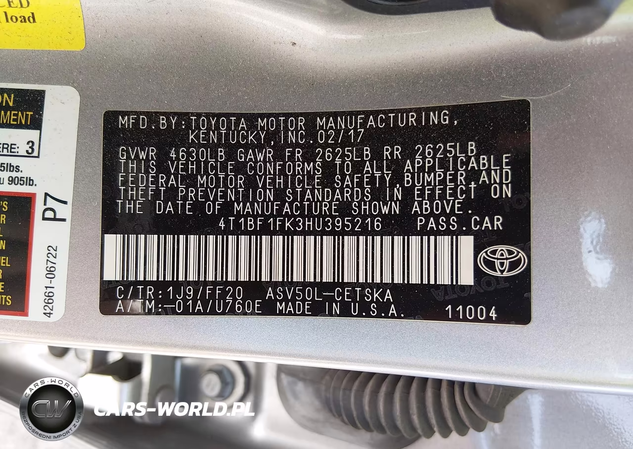 2017 Toyota Camry Se VIN:4T1BF1FK3HU395216 - 9