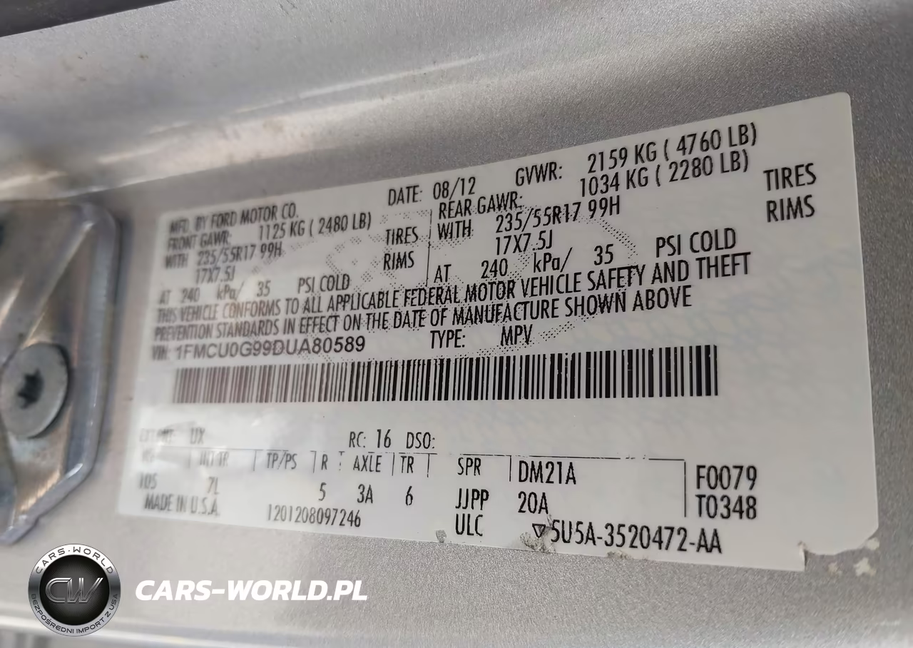 2013 Ford Escape Se VIN:1FMCU0G99DUA80589 - 9