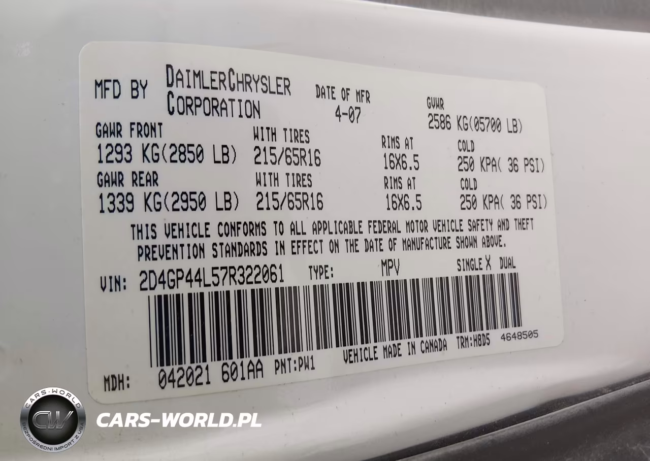 2007 Dodge Grand Caravan Sxt VIN:2D4GP44L57R322061 - 9