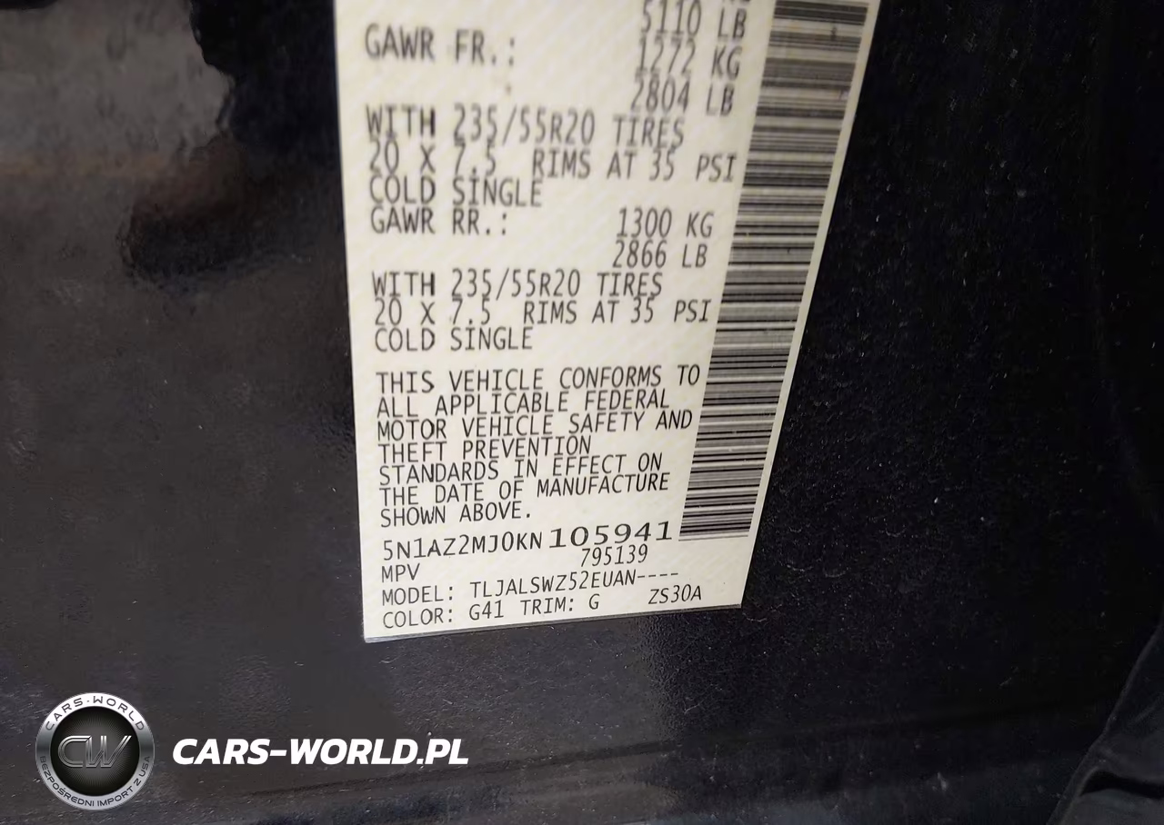 2019 Nissan Murano Platinum VIN:5N1AZ2MJ0KN105941 - 9