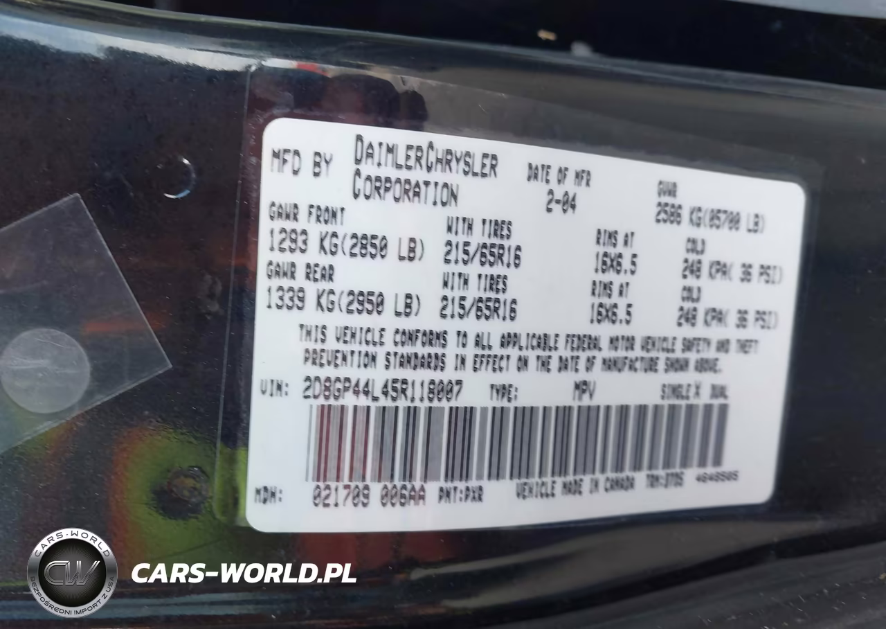 2005 Dodge Grand Caravan Sxt VIN:2D8GP44L45R118007 - 9