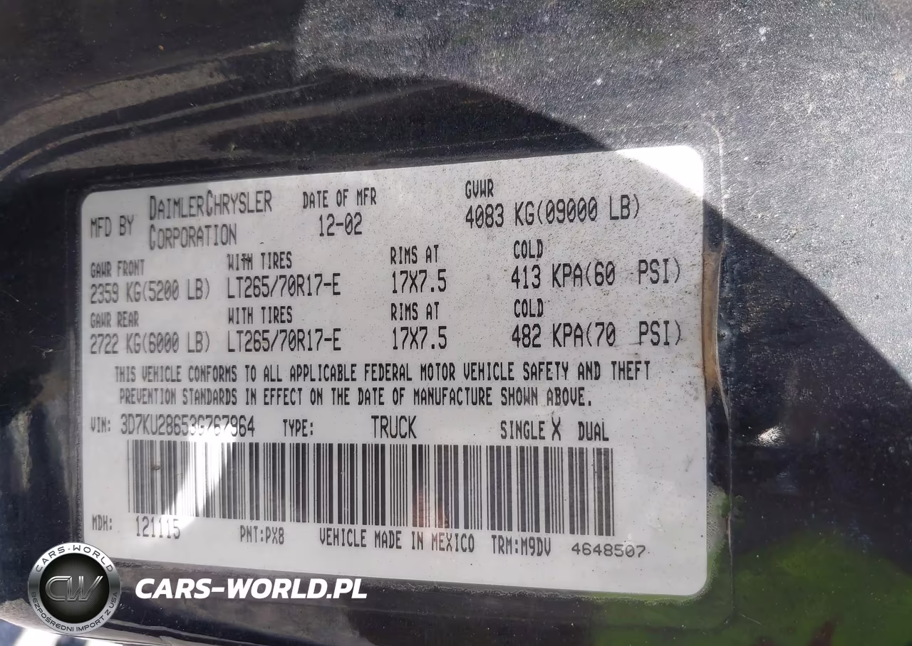2003 Dodge Ram 2500 Slt-Laramie-St VIN:3D7KU28653G767964 - 9