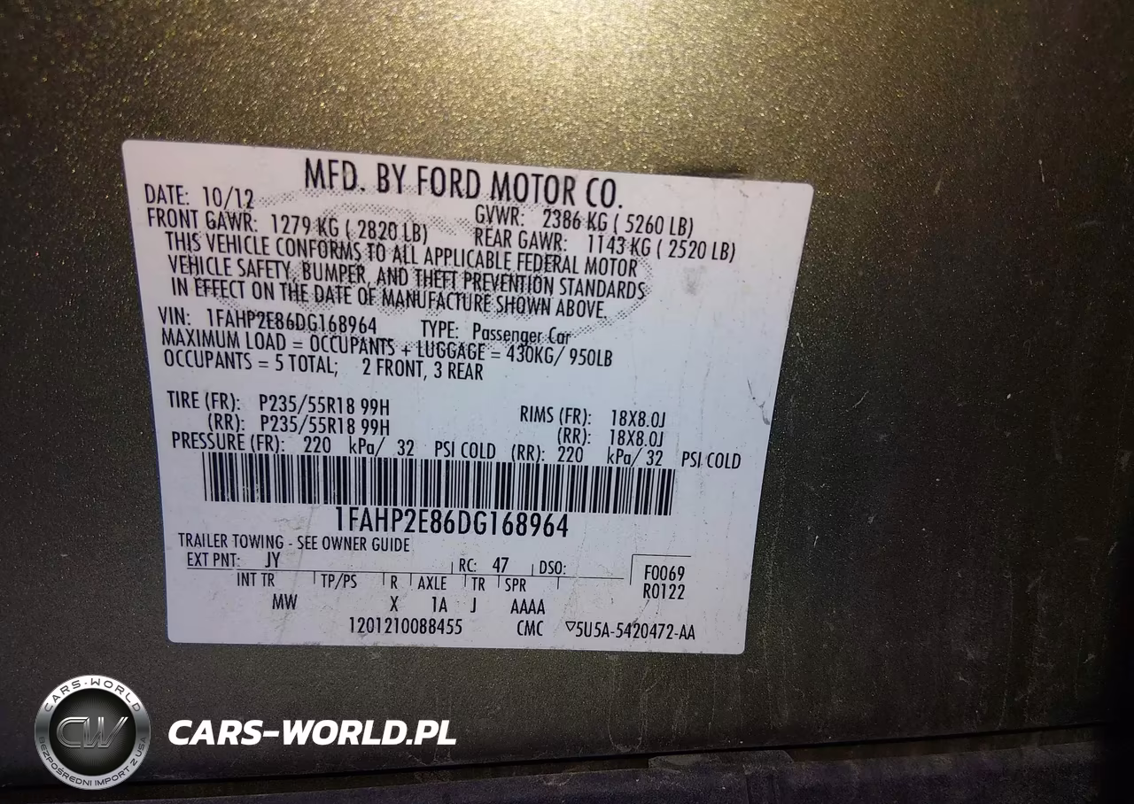 2013 Ford Taurus Sel VIN:1FAHP2E86DG168964 - 9
