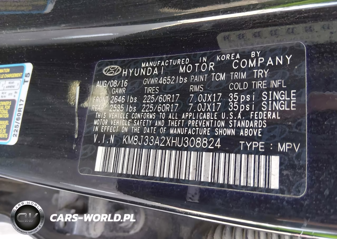 2017 Hyundai Tucson Eco VIN:KM8J33A2XHU308824 - 9
