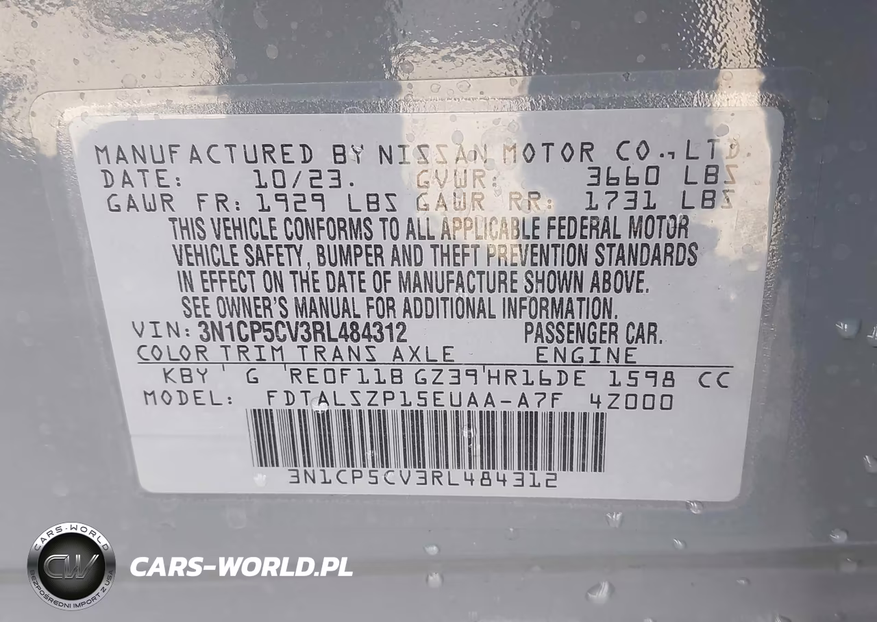 2024 Nissan Kicks Sv Xtronic Cvt VIN:3N1CP5CV3RL484312 - 9