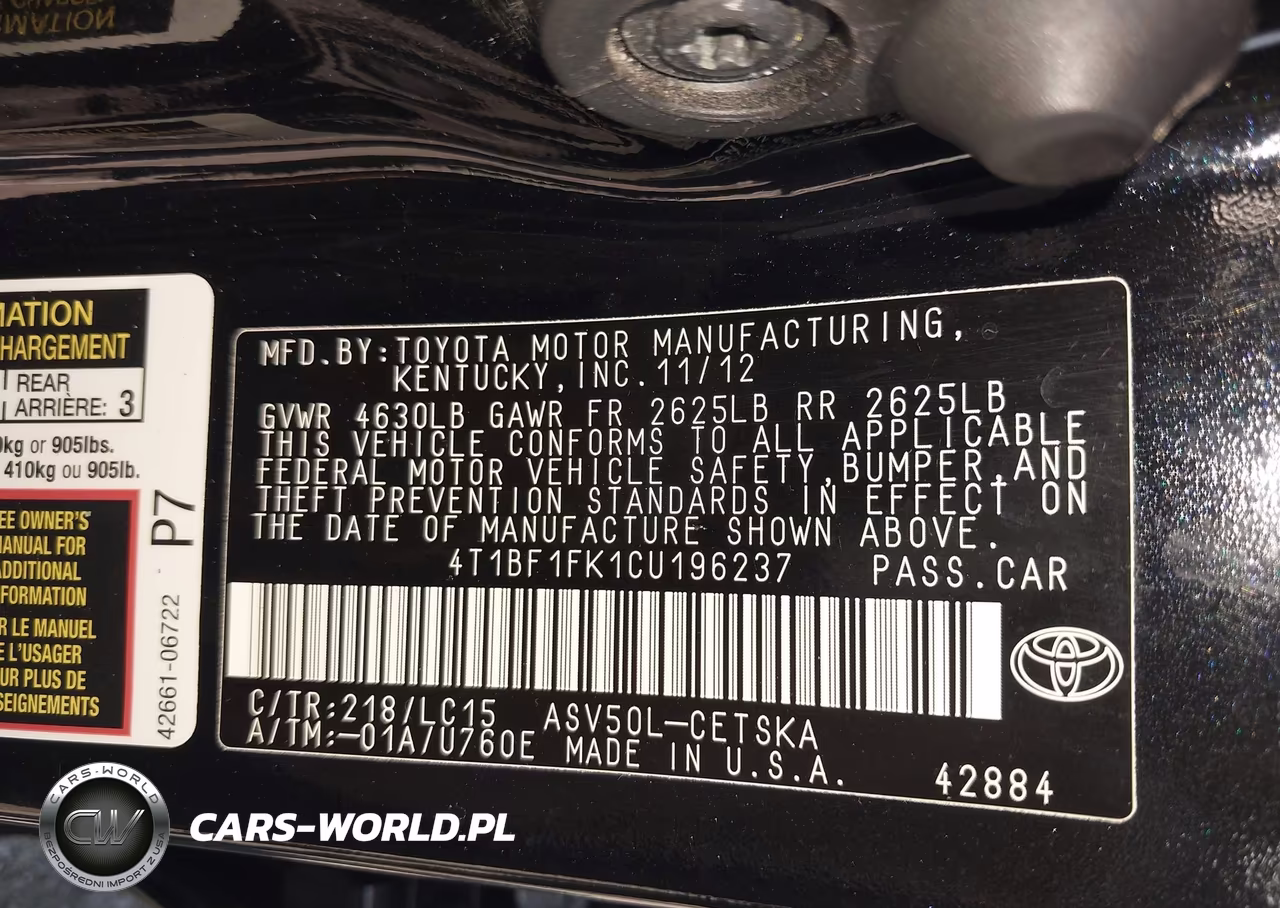 2012 Toyota Camry Se VIN:4T1BF1FK1CU196237 - 9
