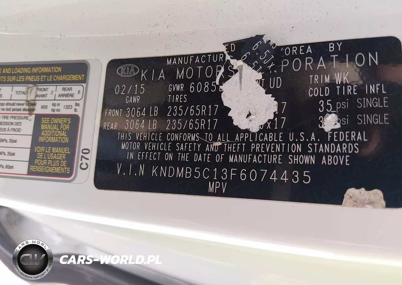 2015 Kia Sedona Lx VIN:KNDMB5C13F6074435 - 9