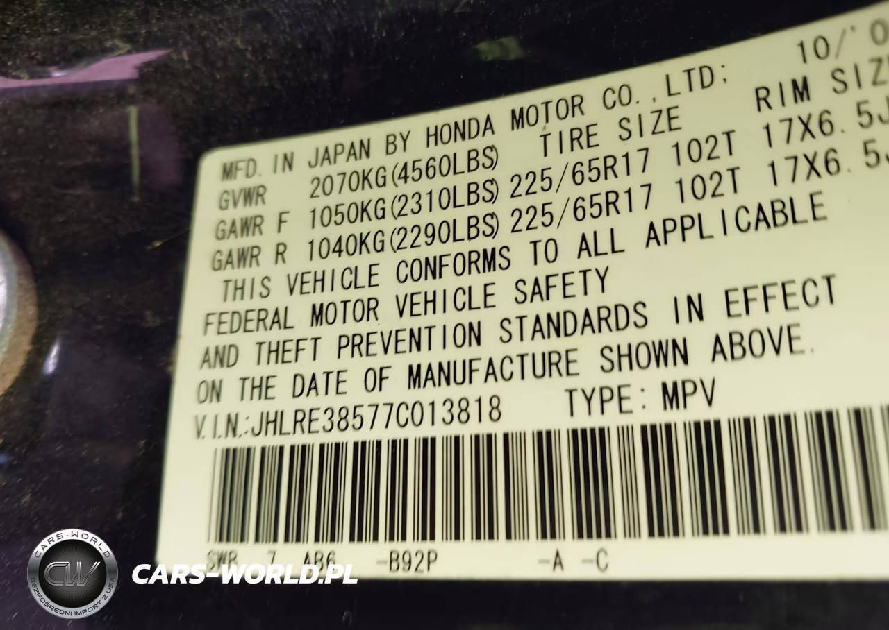 2007 Honda Cr-V Ex VIN:JHLRE38577C013818 - 9