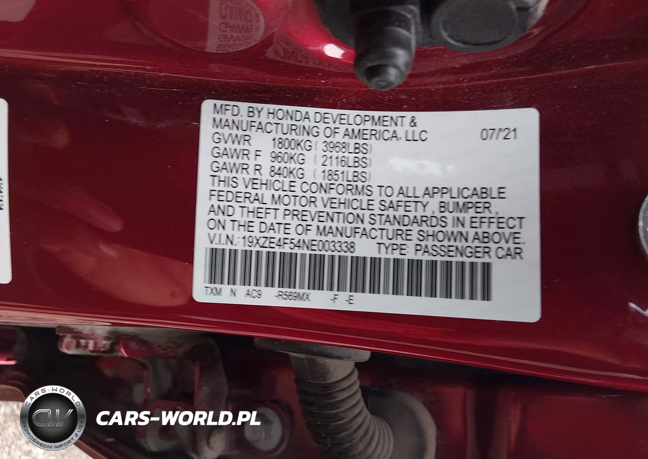 2022 Honda Insight Ex VIN:19XZE4F54NE003338 - 9