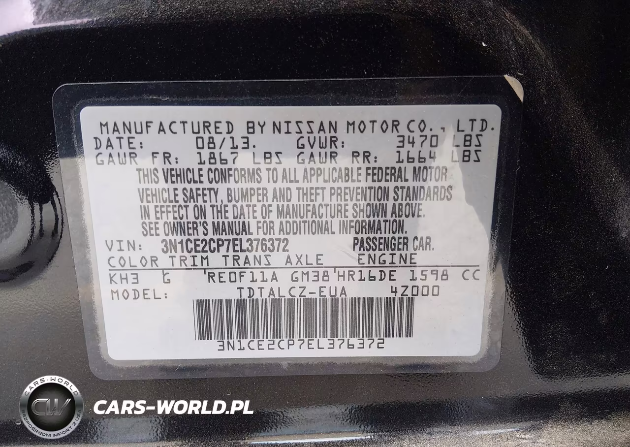 2014 Nissan Versa Note S Plus VIN:3N1CE2CP7EL376372 - 9
