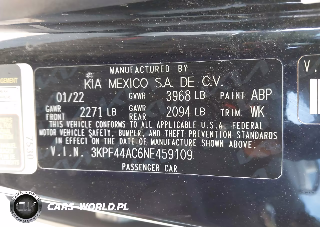 2022 Kia Forte Gt VIN:3KPF44AC6NE459109 - 9