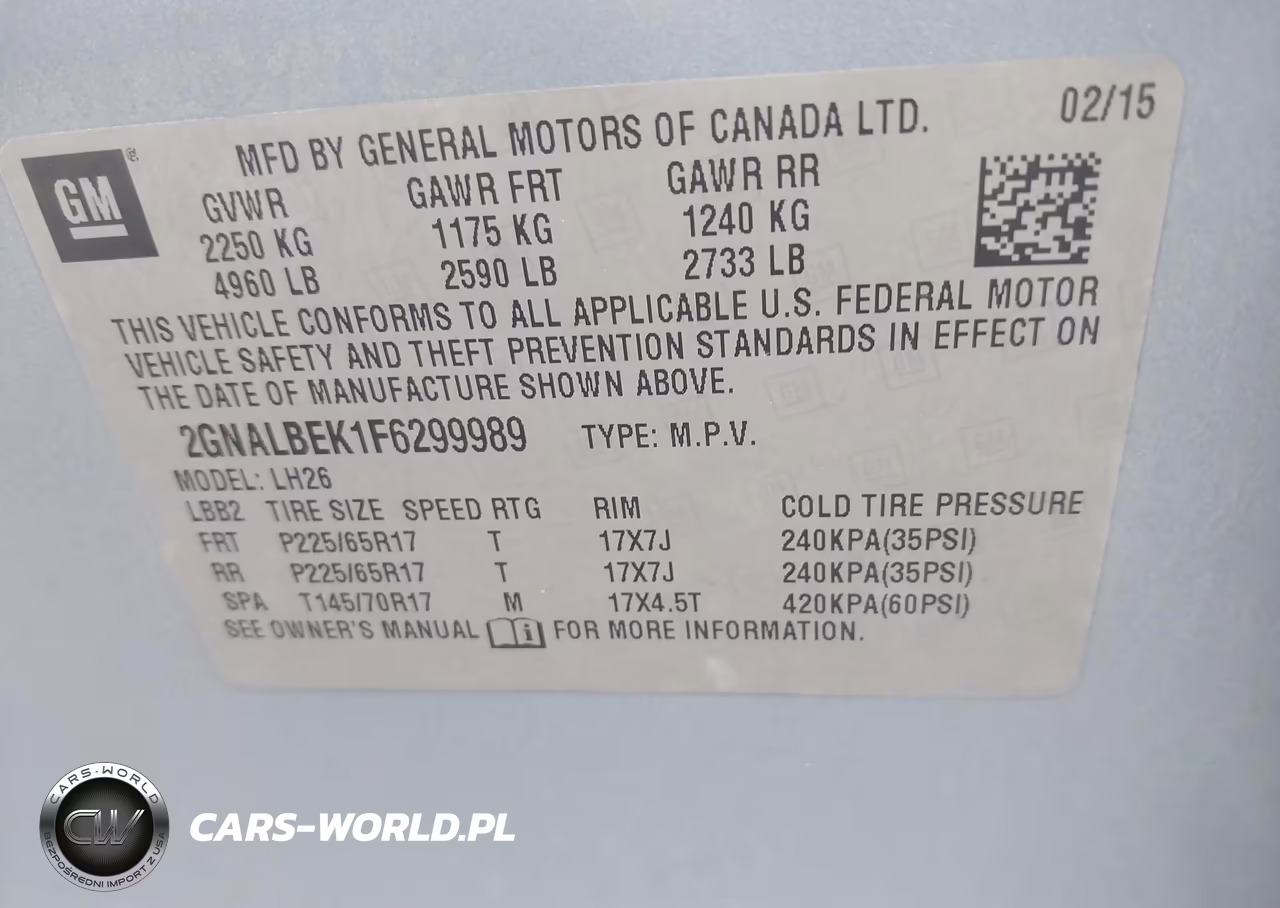 2015 Chevrolet Equinox 1Lt VIN:2GNALBEK1F6299989 - 9