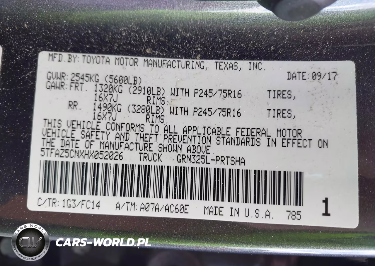 2017 Toyota Tacoma Sr5 V6 VIN:5TFAZ5CNXHX052026 - 9
