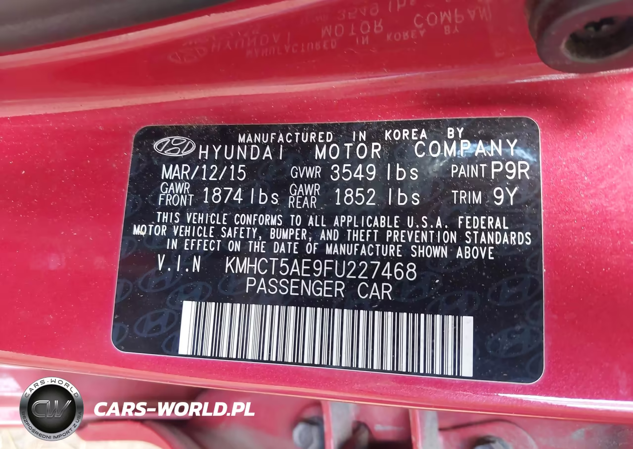 2015 Hyundai Accent Gs VIN:KMHCT5AE9FU227468 - 9