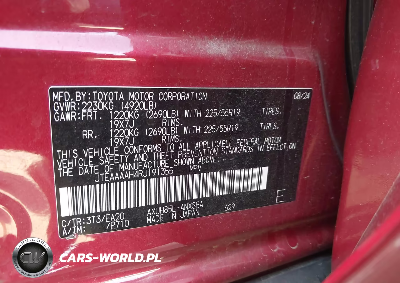 2024 Toyota Venza Limited VIN:JTEAAAAH4RJ191355 - 9
