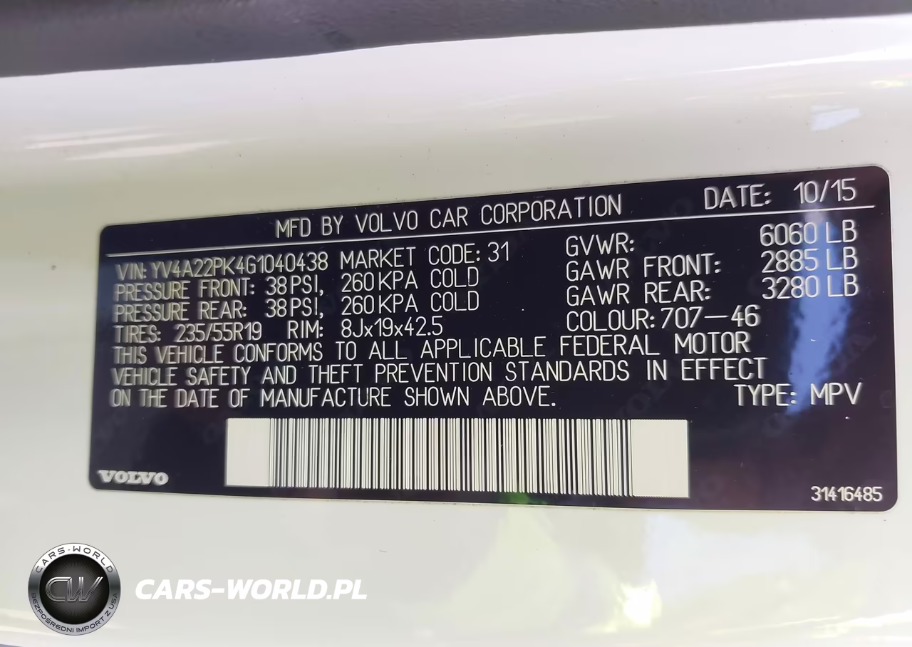 2016 Volvo Xc90 T6 Momentum VIN:YV4A22PK4G1040438 - 9