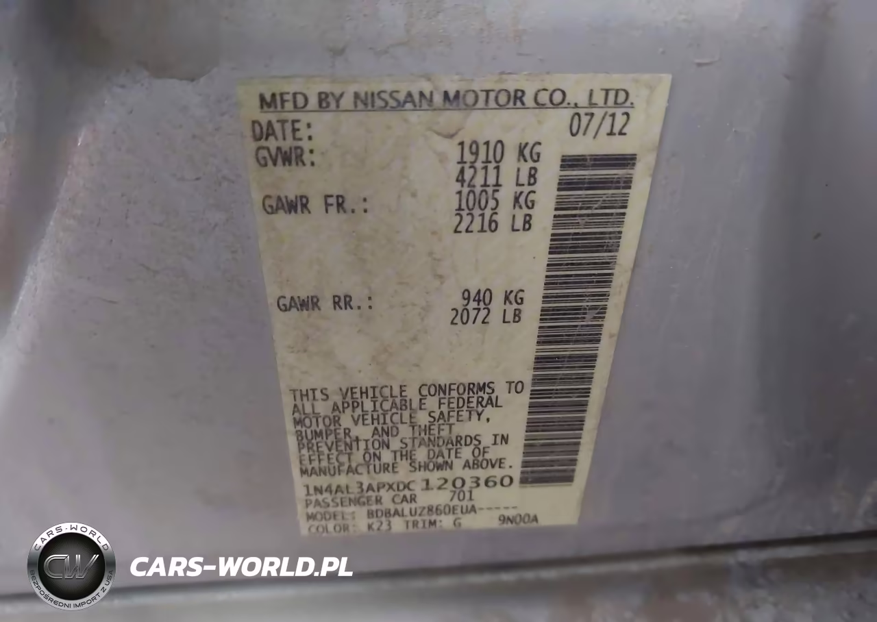 2013 Nissan Altima 2.5 Sv VIN:1N4AL3APXDC120360 - 9