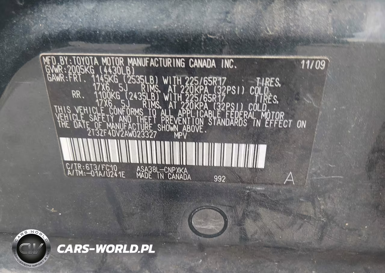 2010 Toyota Rav4 VIN:2T3ZF4DV2AW023327 - 9
