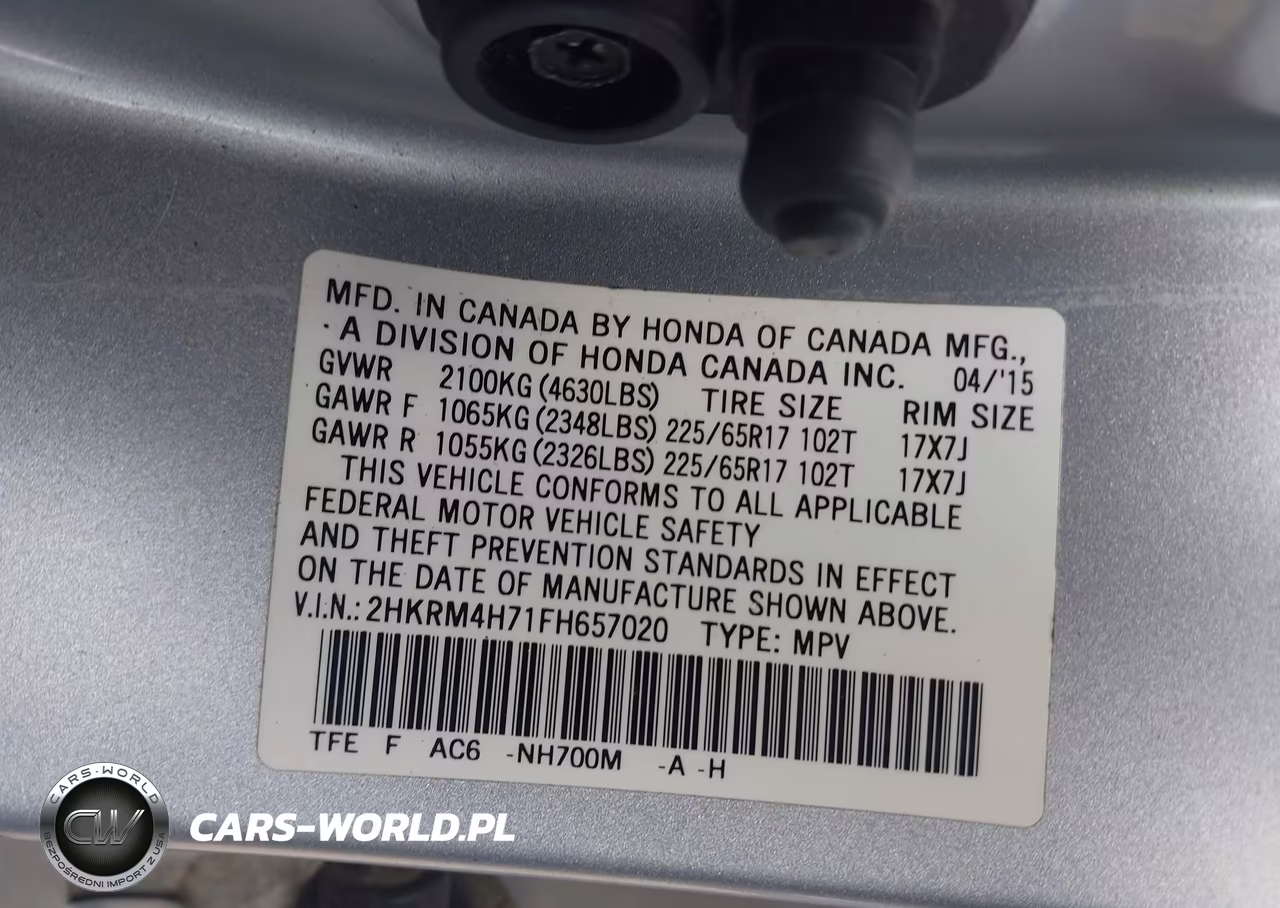 2015 Honda Cr-V Ex-L VIN:2HKRM4H71FH657020 - 9