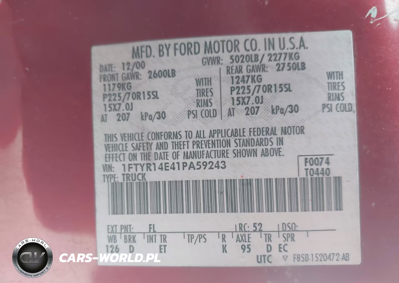 2001 Ford Ranger Edge-Xlt VIN:1FTYR14E41PA59243 - 9